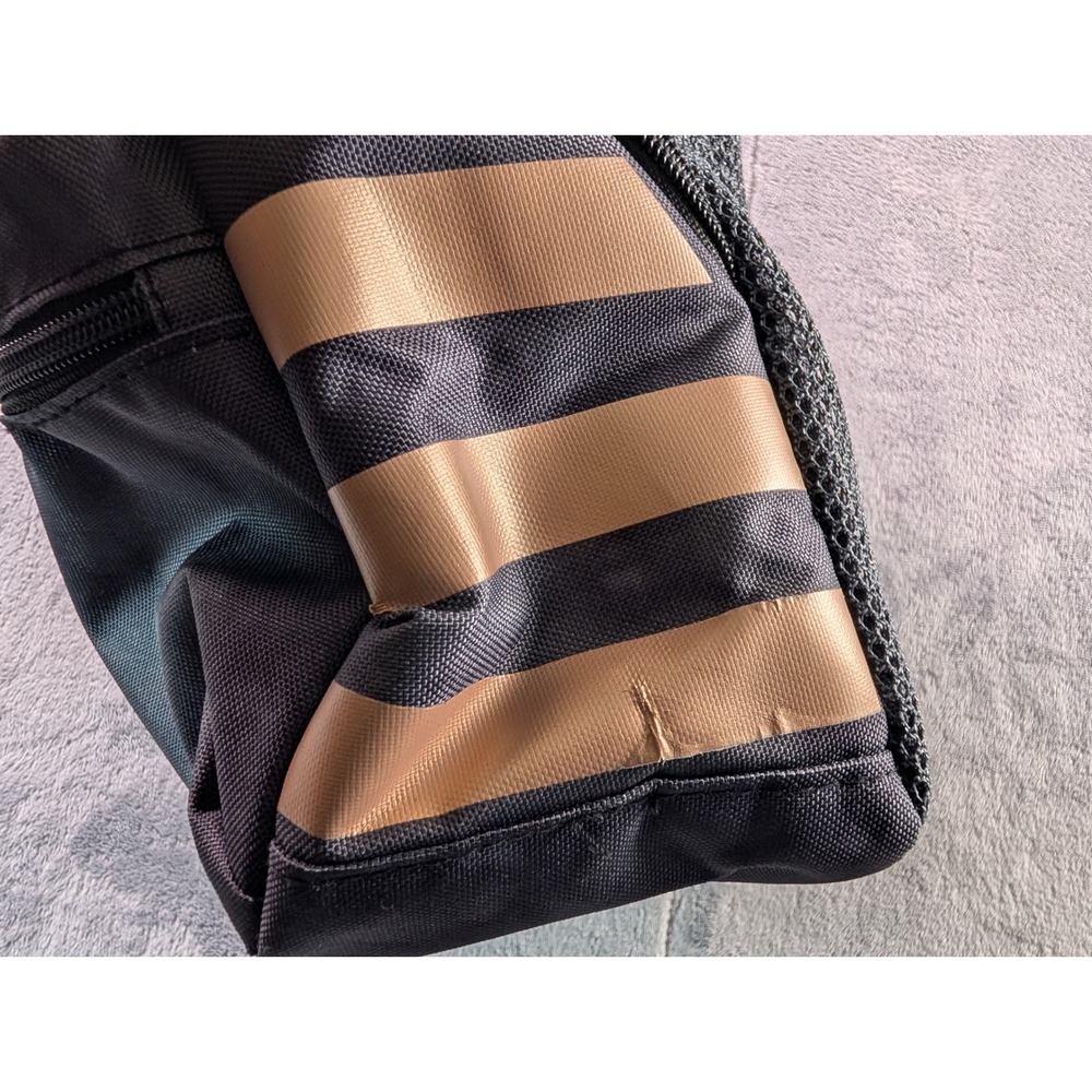 Adidas Insulated Lunch Bag Black Rose Gold Logo Stripe Zippered Mesh Pocket - Picture 7 of 7